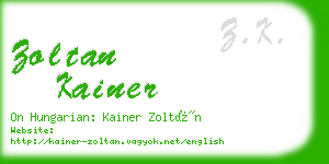 zoltan kainer business card